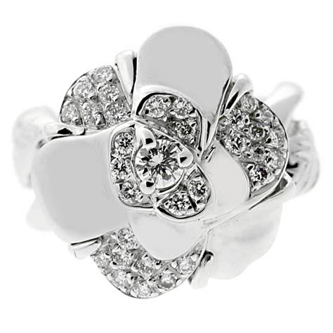 chanel camelia diamond ring.